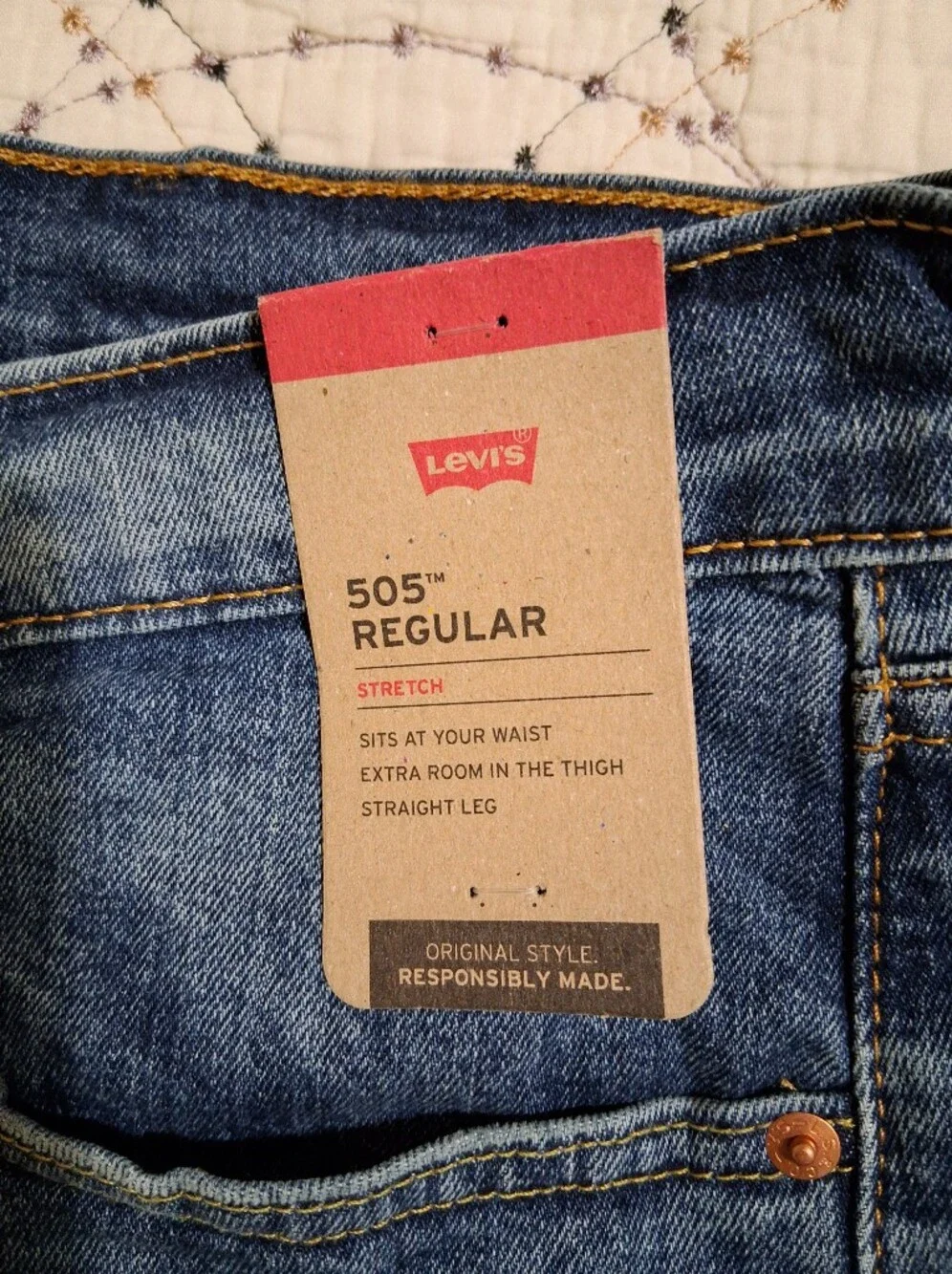NWT Levi's 505 Jeans Tag 42x30 Actual 46x31 Rise 13.5
